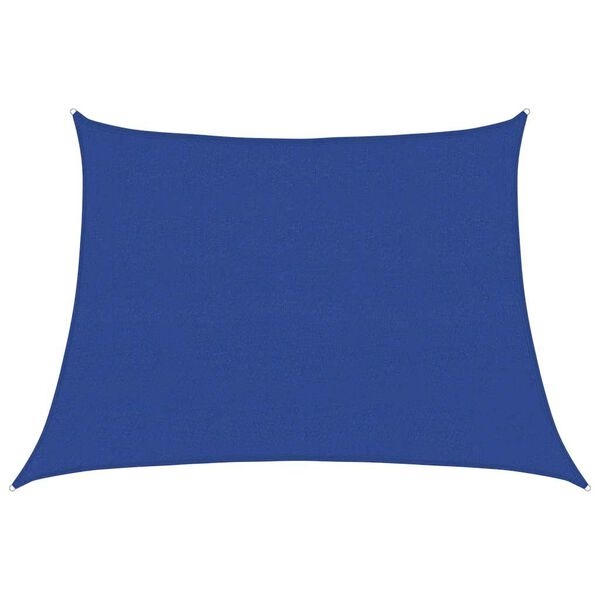 vidaXL kék trapéz alakú HDPE napvitorla 160 g/m² 4/5 x 3 m