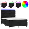 vidaXL fekete b&aacute;rsony rug&oacute;s &eacute;s LED-es &aacute;gy matraccal 140x200 cm
