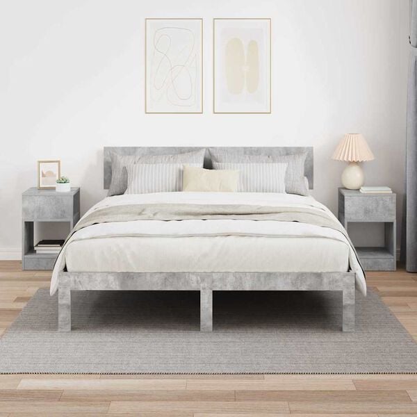 vidaXL V&eacute;gasztal 2 pcs Beton Sz&uuml;rke 30,5 x 30 x 45 cm Faanyag