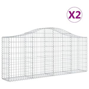 vidaXL 2 db &iacute;ves horganyzott vas gabion kos&aacute;r 200x30x80/100 cm