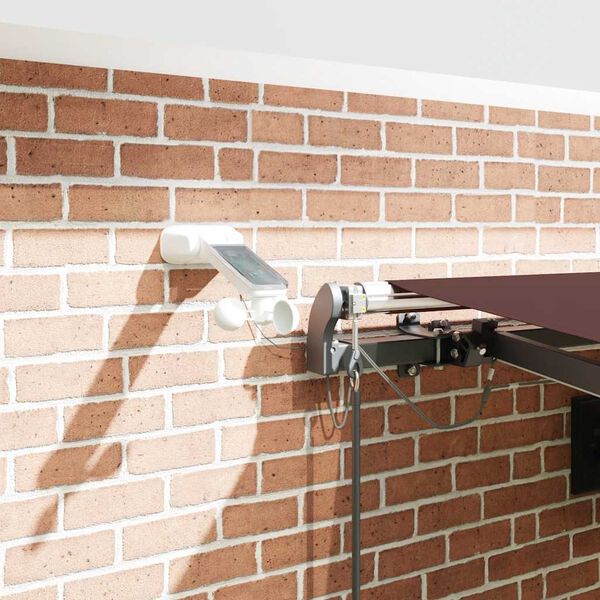 vidaXL burgundi v&ouml;r&ouml;s automata kih&uacute;zhat&oacute; LED-es napellenző 450x300 cm