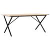 vidaXL t&ouml;m&ouml;r fenyőfa &eacute;s ac&eacute;l &eacute;tkezőasztal X-v&aacute;zzal 180x90x75,5 cm