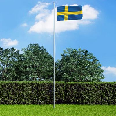vidaXL svéd zászló alumíniumrúddal 4 m