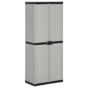 vidaXL sz&uuml;rke-fekete kerti t&aacute;rol&oacute;szekr&eacute;ny 3 polccal 68 x 40 x 168 cm