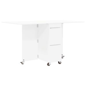 vidaXL &Eacute;tkezőasztal 2 pcs 140 x 80 x 77 cm Szerelt Fa Feh&eacute;r