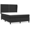 vidaXL fekete műbőr rug&oacute;s &aacute;gy matraccal 140 x 190 cm