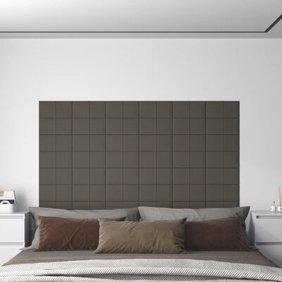 vidaXL 12 db sötétszürke bársony fali panel 30 x 15 cm 0,54 m²