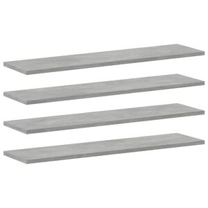 vidaXL 4 db betonsz&uuml;rke szerelt fa k&ouml;nyvespolc lap 80 x 20 x 1,5 cm