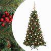 vidaXL Műkar&aacute;csonyfa g&ouml;mbbel 150 cm 150 LED Meleg feh&eacute;r PVC &eacute;s f&eacute;m