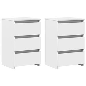 vidaXL 2 db feh&eacute;r szerelt fa &eacute;jjeliszekr&eacute;ny 40 x 35 x 62,5 cm
