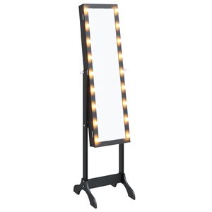 vidaXL fekete szabadon &aacute;ll&oacute; t&uuml;k&ouml;r LED-del 34 x 37 x 146 cm