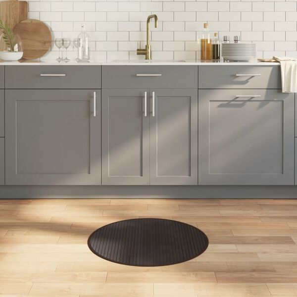 vidaXL kerek s&ouml;t&eacute;tbarna bambusz szőnyeg 60 cm