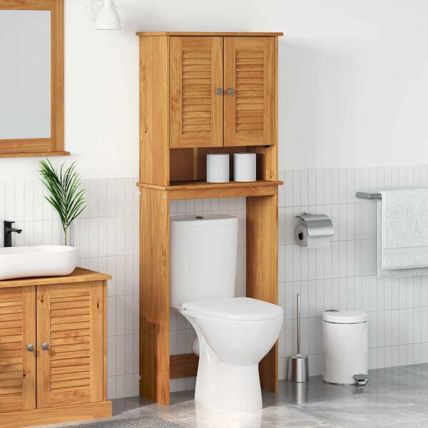 vidaXL WC Szekr&eacute;ny polcokkal VIGO Barna &eacute;s M&eacute;zbarna 60 x 27 x 161 cm