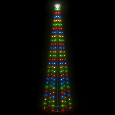 vidaXL kúp alakú karácsonyfa 136 színes LED-del 70 x 240 cm
