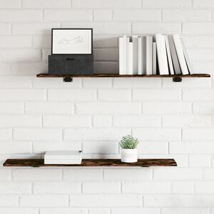 vidaXL 4 db f&uuml;st&ouml;s t&ouml;lgy sz&iacute;nű szerelt fa fali polc 100 x 20 x 1,5 cm