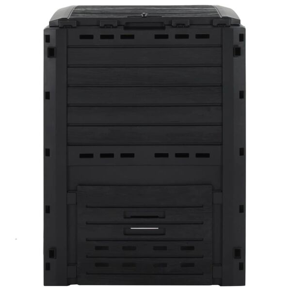 vidaXL fekete polipropilén kerti komposztáló 280 L