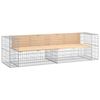 vidaXL t&ouml;m&ouml;r fenyőfa gabion kerti pad 244x71x65,5 cm