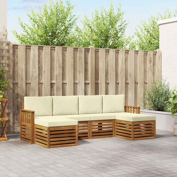 vidaXL &Uuml;lőgarnit&uacute;r&aacute;k 6 pcs Term&eacute;szetes &eacute;s kr&eacute;msz&iacute;nű T&ouml;m&ouml;r Ak&aacute;cfa