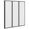 vidaXL Zuhanyfal Fekete 132 x 2 x 140 cm Alum&iacute;nium &eacute;s PP