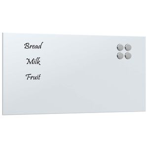 vidaXL feh&eacute;r falra szerelhető edzett &uuml;veg m&aacute;gnest&aacute;bla 60 x 30 cm