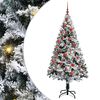 vidaXL Mű kar&aacute;csonyfa 150 LED-del Feh&eacute;r 150 cm PVC &eacute;s Ac&eacute;l &eacute;s Műanyag