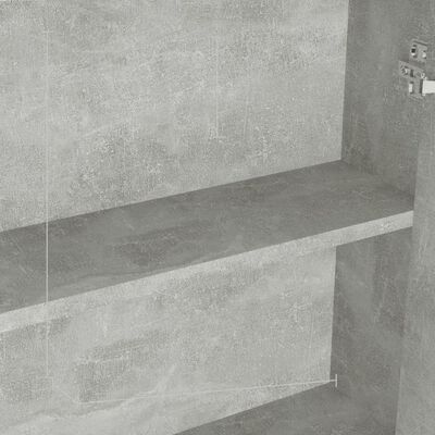 vidaXL betonszürke MDF tükrös fürdőszobaszekrény 60 x 15 x 75 cm