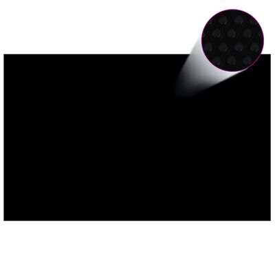 Téglalap alakú Fekete PE Medence-takaró 8x5 m