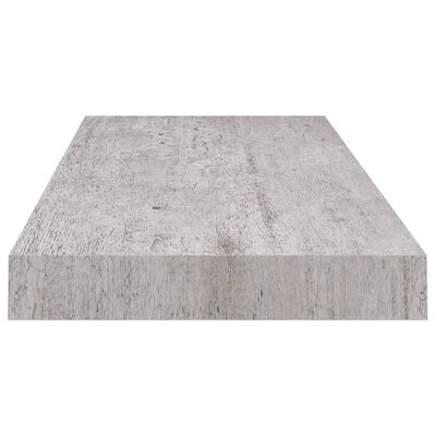 vidaXL 2 db betonszürke MDF fali polc 60 x 23,5 x 3,8 cm