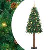 vidaXL Karcs&uacute; kar&aacute;csonyfa 300 LED-del Z&ouml;ld 180 cm PVC &eacute;s t&ouml;m&ouml;r fenyőfa