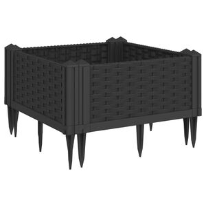 vidaXL fekete polipropil&eacute;n kerti vir&aacute;gl&aacute;da c&ouml;vekekkel 42,5x42,5x28,5cm