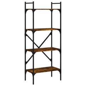vidaXL 4 szintes f&uuml;st&ouml;s t&ouml;lgy sz&iacute;nű fa k&ouml;nyvespolc 56x31,5x138,5 cm