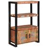 vidaXL Könyvespolc Ajtókkal Barna Tömör újrahasznosított fa és fém
