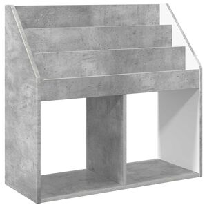 vidaXL Gyerek K&ouml;nyvespolc Beton Sz&uuml;rke 72,5 x 29,5 x 69 cm Szerelt Fa