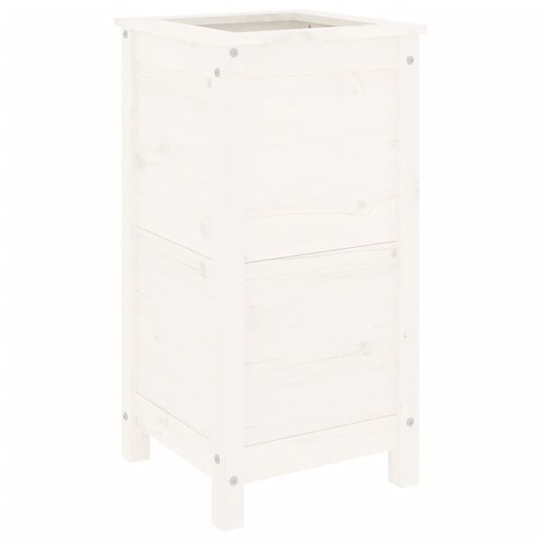 vidaXL fehér tömör fenyő kerti növénytartó 40x40x78 cm