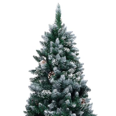 vidaXL műkarácsonyfa LED-del / tobozzal / pelyhes hóval 150 cm