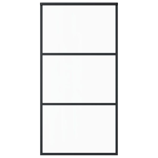 vidaXL ESG üveg és alumínium tolóajtó fémszerelvény-szettel 102x205 cm