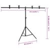 vidaXL fekete háttér állvány T-alakú 151x60x(70-200) cm