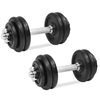 vidaXL 18 r&eacute;szes &ouml;nt&ouml;ttvas egykezes s&uacute;lyz&oacute;k&eacute;szlet 30 kg