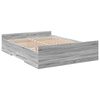 vidaXL szürke sonoma színű szerelt fa ágykeret fiókokkal 120 x 200 cm