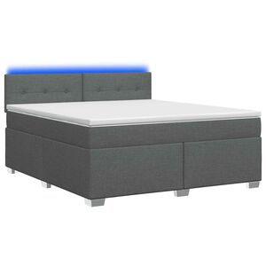 vidaXL Boxspring &aacute;gy matraccal &eacute;s LED-del S&ouml;t&eacute;tsz&uuml;rke 140 x 190 cm