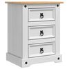 vidaXL &Eacute;jjeli asztal Corona Feh&eacute;r 53 x 39 x 66 cm T&ouml;m&ouml;r fenyőfa