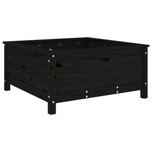 vidaXL fekete t&ouml;m&ouml;r fenyő kerti n&ouml;v&eacute;nytart&oacute; 82,5x82,5x39 cm