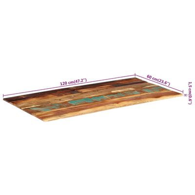 vidaXL négyszögű tömör újrahasznosított fa asztallap 60x120cm 15-16mm