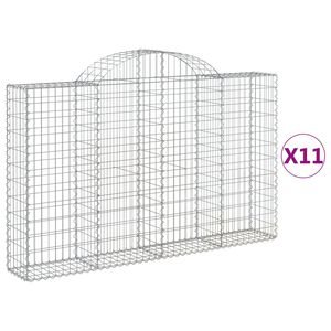 vidaXL 11 db &iacute;ves horganyzott vas gabion kos&aacute;r 200x30x120/140 cm