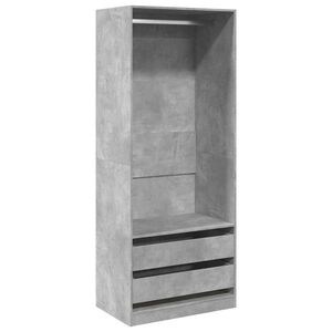 vidaXL betonsz&uuml;rke szerelt fa ruh&aacute;sszekr&eacute;ny 80 x 50 x 200 cm