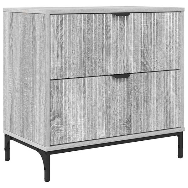 vidaXL &Eacute;jjeli asztal fi&oacute;kkal Sz&uuml;rke sonoma 63.5 x 36 x 61 cm Faanyag