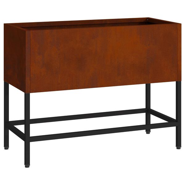 vidaXL Magas Kerti Cser&eacute;p Rozsd&aacute;s 60 x 26 x 45 cm Időj&aacute;r&aacute;s&aacute;ll&oacute; ac&eacute;l