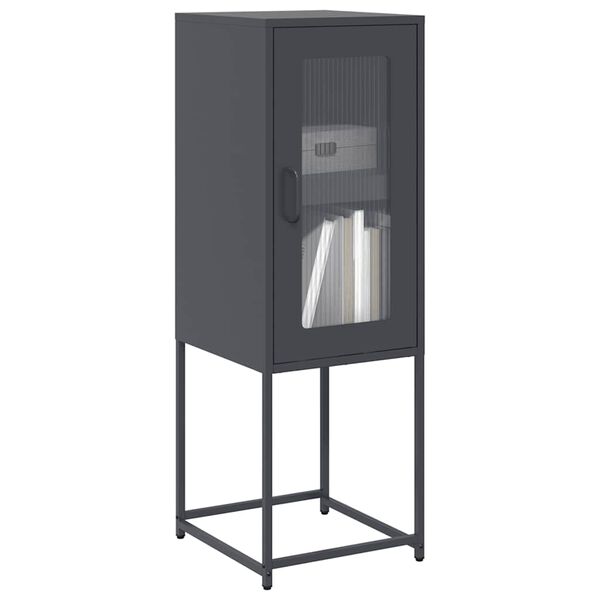 vidaXL antracit hidegen hengerelt acél tálalószekrény 36x39x107 cm
