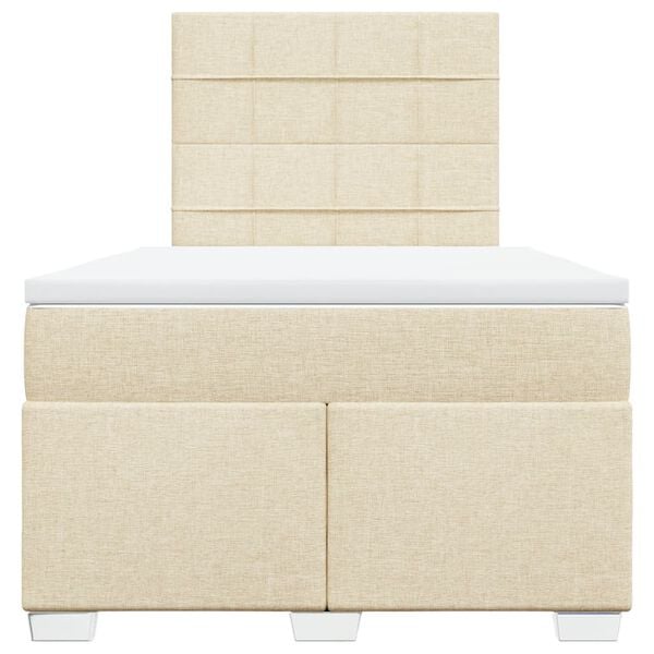 vidaXL kr&eacute;msz&iacute;nű sz&ouml;vet rug&oacute;s &aacute;gy matraccal 120 x 200 cm