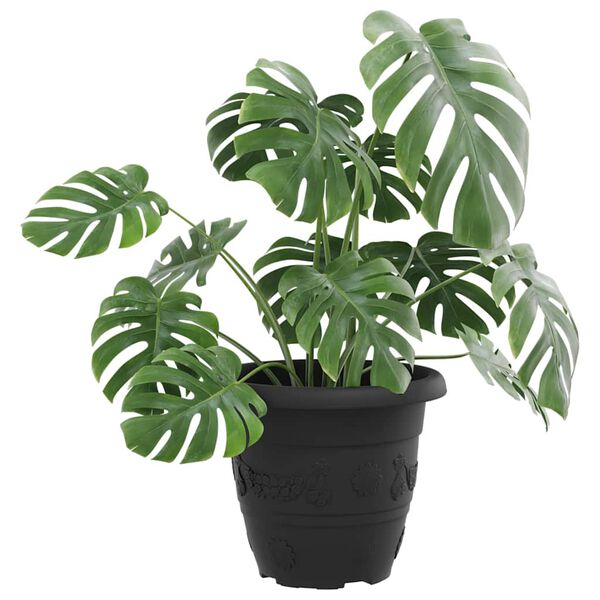 vidaXL Kerek Vir&aacute;gcser&eacute;p 24 pcs Fekete &Oslash; 26 x 21,5 cm Műanyag